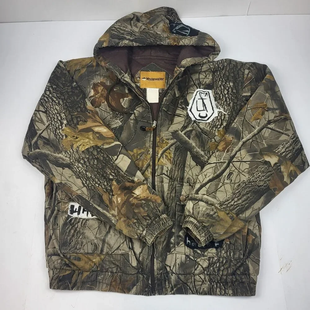 Whitewater Vintage Men’s Hunting Camo Jacket Insulated Hood M RealTree customize